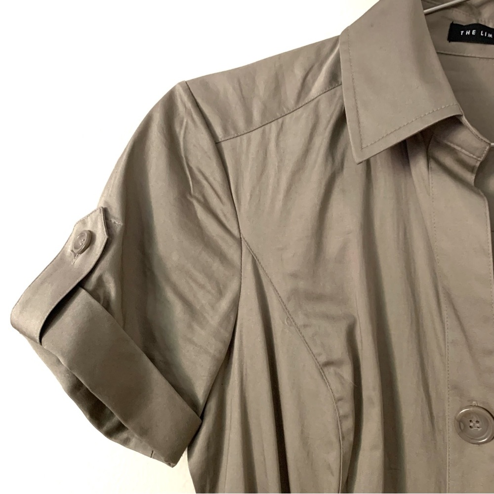| the limited • safari khaki retro button down pocketed dress • size 2 |